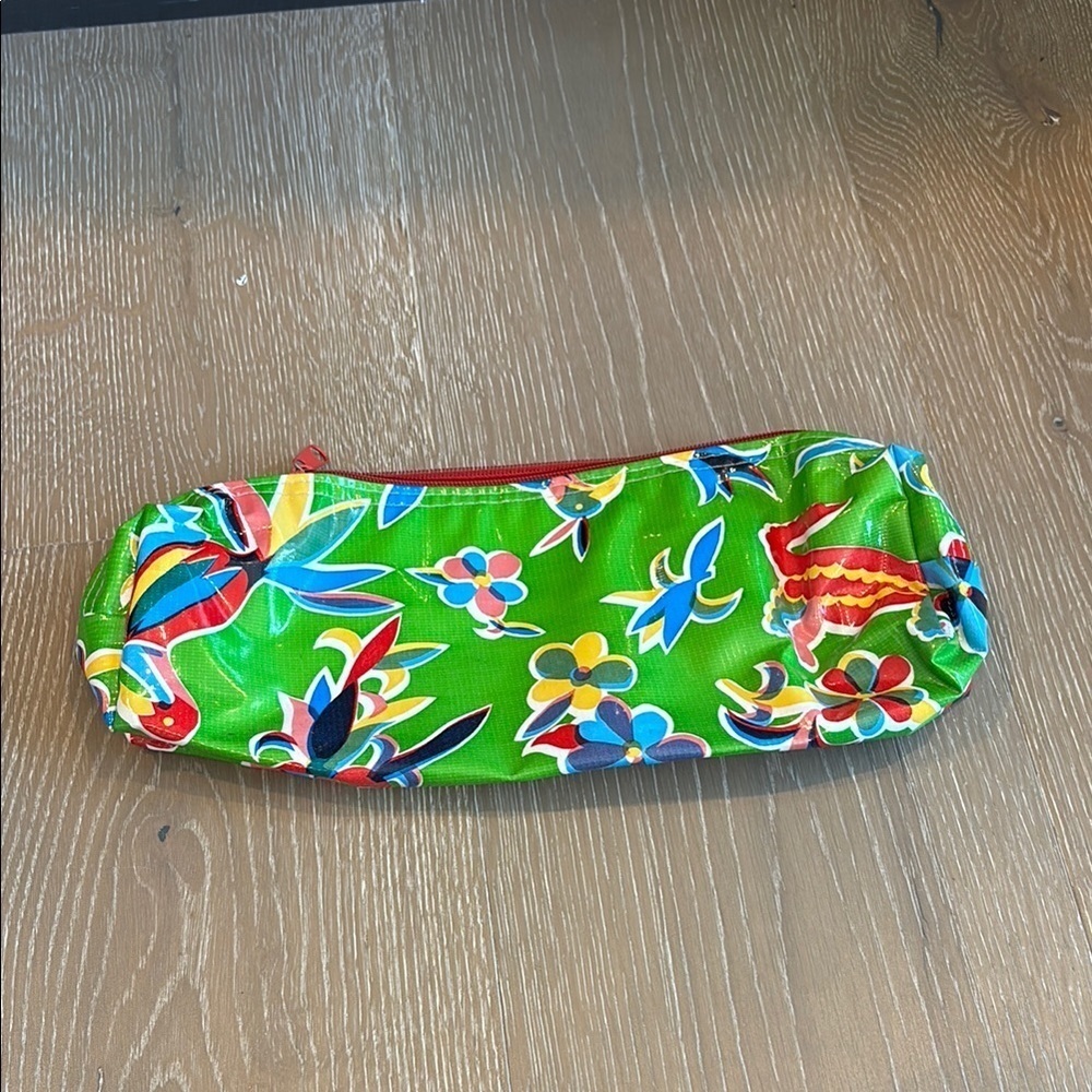 Colorful Oil Cloth Floral makeup bag
